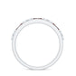 Genuine Baguette Garnet Half Eternity Band with Diamond