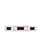 Genuine Baguette Garnet Half Eternity Band with Diamond