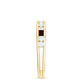 Genuine Baguette Garnet Half Eternity Band with Diamond