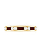 Genuine Baguette Garnet Half Eternity Band with Diamond