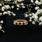 Natural Princess Cut Garnet Diamond Wedding Band