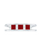 Natural Princess cut Ruby Double Band Ring with Diamond