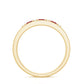Natural Princess cut Ruby Double Band Ring with Diamond