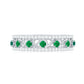 Designer Emerald Diamond Wedding Band Ring with Certificate