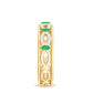 Genuine Emerald Diamond Eternity Wedding Band with Infinity Shank