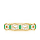 Genuine Emerald Diamond Eternity Wedding Band with Infinity Shank