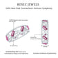 Certified Pink Tourmaline and Diamond Zig Zag Eternity Band