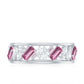 Certified Pink Tourmaline and Diamond Zig Zag Eternity Band