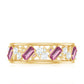 Certified Pink Tourmaline and Diamond Zig Zag Eternity Band
