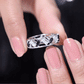 Black Onyx and Diamond Zig Zag Wide Wedding Band