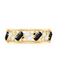 Black Onyx and Diamond Zig Zag Wide Wedding Band