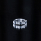 Baguette and Princess Cut London Blue Topaz Half Eternity Ring with Moissanite