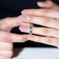 Baguette and Princess Cut London Blue Topaz Half Eternity Ring with Moissanite
