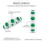 Oval Emerald and Moissanite Eternity Wedding Band