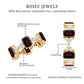 Art Deco Emerald Cut Garnet Eternity Band Ring with Moissanite