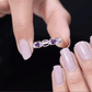 Natural Baguette Amethyst Half Eternity Wedding Band with Diamond