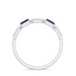 Natural Baguette Amethyst Half Eternity Wedding Band with Diamond