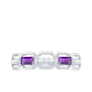 Natural Baguette Amethyst Half Eternity Wedding Band with Diamond