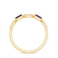 Natural Baguette Amethyst Half Eternity Wedding Band with Diamond