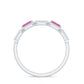 Pink Tourmaline and Diamond Geometric Half Eternity Ring