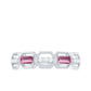 Pink Tourmaline and Diamond Geometric Half Eternity Ring