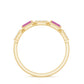 Pink Tourmaline and Diamond Geometric Half Eternity Ring