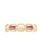 Pink Tourmaline and Diamond Geometric Half Eternity Ring