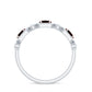Anillo de boda de granate natural y diamantes con certificado