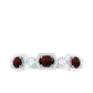 Anillo de boda de granate natural y diamantes con certificado