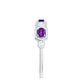 East West Style Amethyst Half Eternity Ring with Diamond