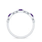 East West Style Amethyst Half Eternity Ring with Diamond