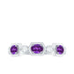 East West Style Amethyst Half Eternity Ring with Diamond