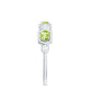 Anillo de medio engaste de eternidad de peridoto ovalado natural y diamantes para mujer