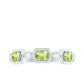 Anillo de medio engaste de eternidad de peridoto ovalado natural y diamantes para mujer