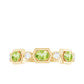 Anillo de medio engaste de eternidad de peridoto ovalado natural y diamantes para mujer
