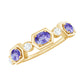 Real Tanzanite and Diamond Half Eternity Ring