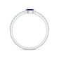 Real Pear Shape Blue Sapphire Promise Ring with Diamond
