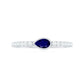 Real Pear Shape Blue Sapphire Promise Ring with Diamond