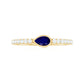 Real Pear Shape Blue Sapphire Promise Ring with Diamond