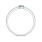Natural Pear Shape Emerald Diamond Promise Ring in Bezel Setting