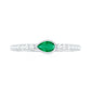 Natural Pear Shape Emerald Diamond Promise Ring in Bezel Setting