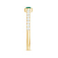 Natural Pear Shape Emerald Diamond Promise Ring in Bezel Setting