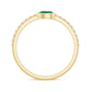 Natural Pear Shape Emerald Diamond Promise Ring in Bezel Setting