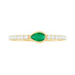 Natural Pear Shape Emerald Diamond Promise Ring in Bezel Setting