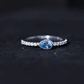 Pear Cut Aquamarine Promise Ring with Diamond