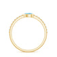 Pear Cut Aquamarine Promise Ring with Diamond