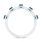 Emerald Cut London Blue Topaz Half Eternity Band with Diamond
