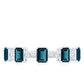 Emerald Cut London Blue Topaz Half Eternity Band with Diamond