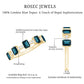 Emerald Cut London Blue Topaz Half Eternity Band with Diamond
