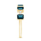 Emerald Cut London Blue Topaz Half Eternity Band with Diamond